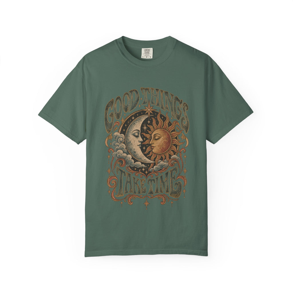 Good Things Take Time Tee — Vintage Sun & Moon Graphic T-Shirt