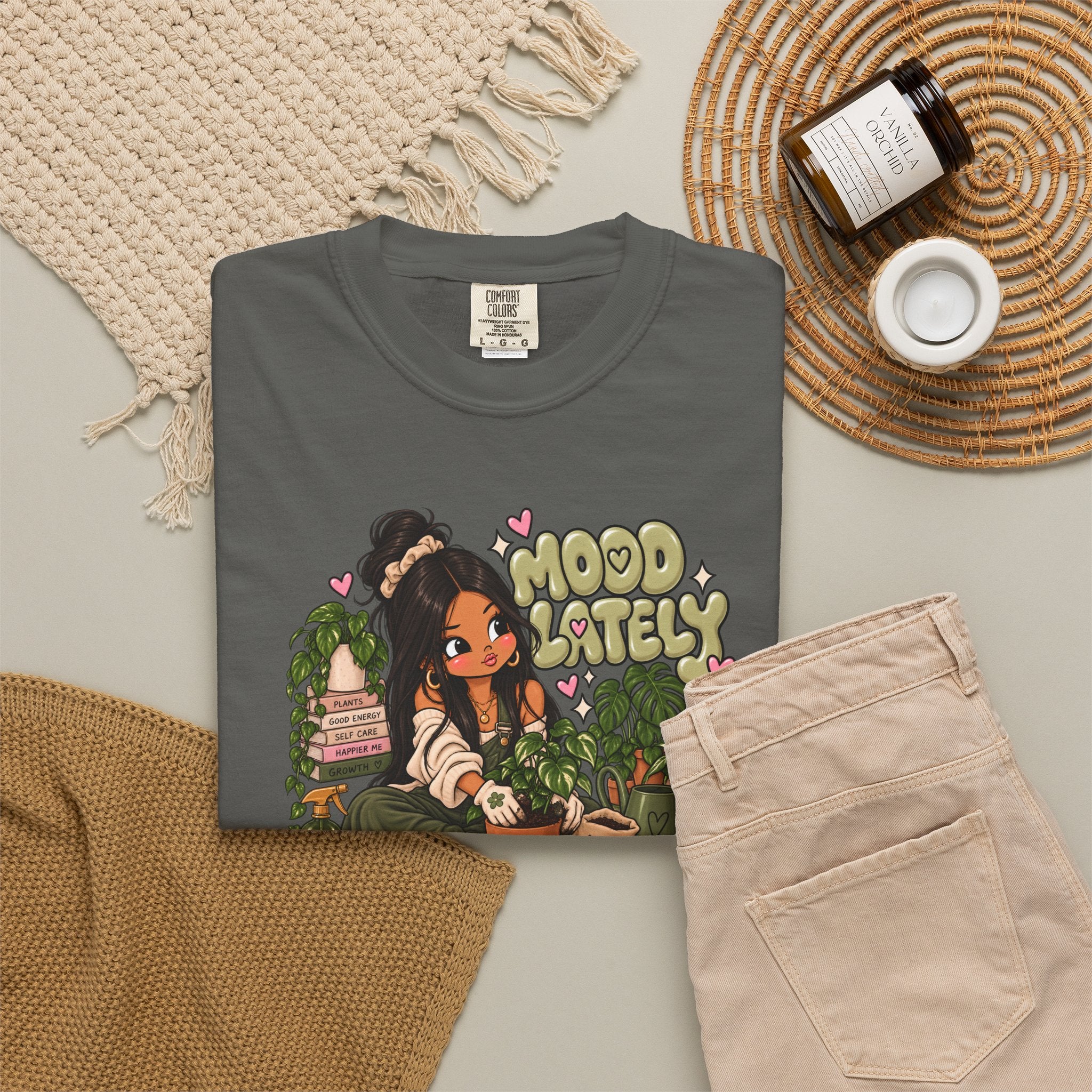 Plant Lady T-Shirt — 'Plant Baby' Cute Girl with Houseplants Graphic Tee