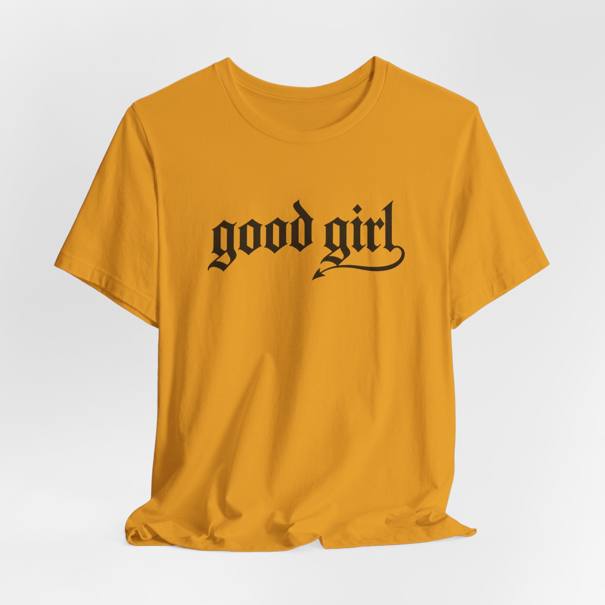 Good Girl Graphic Tee — Vintage Script White T-Shirt