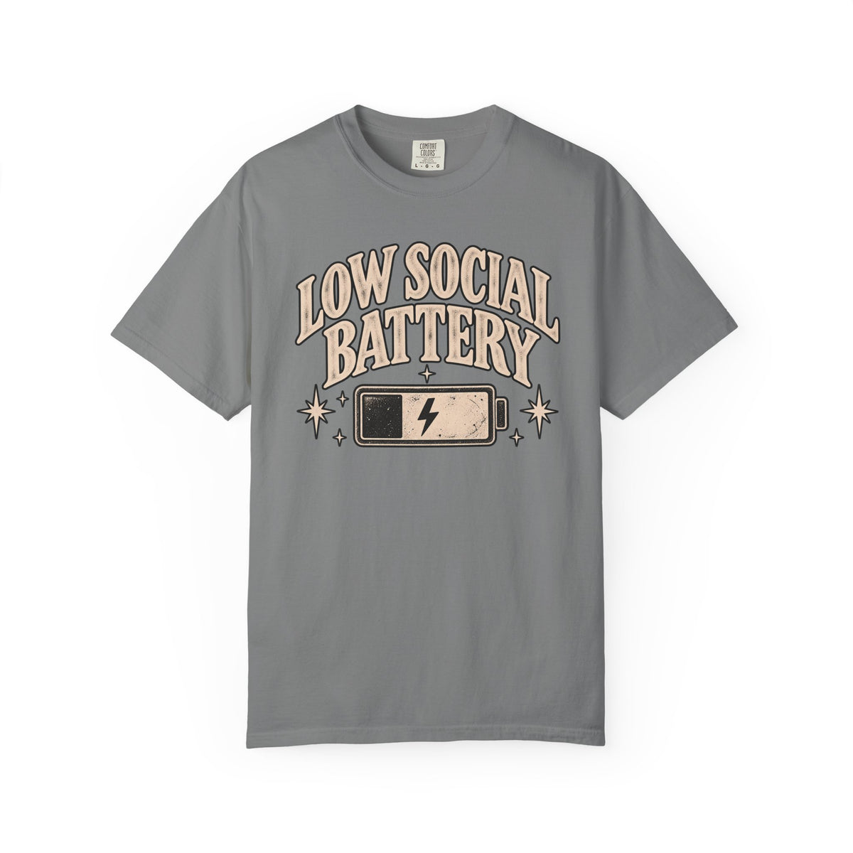 Low Social Battery Tee — Funny Introvert Graphic T-Shirt