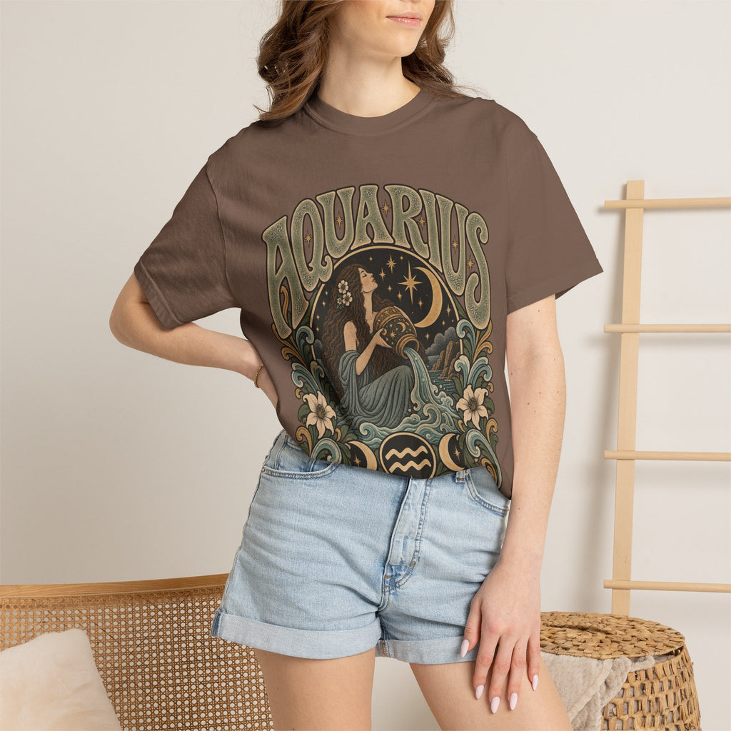 Aquarius Zodiac T-Shirt — Vintage Astrological Sign Tee