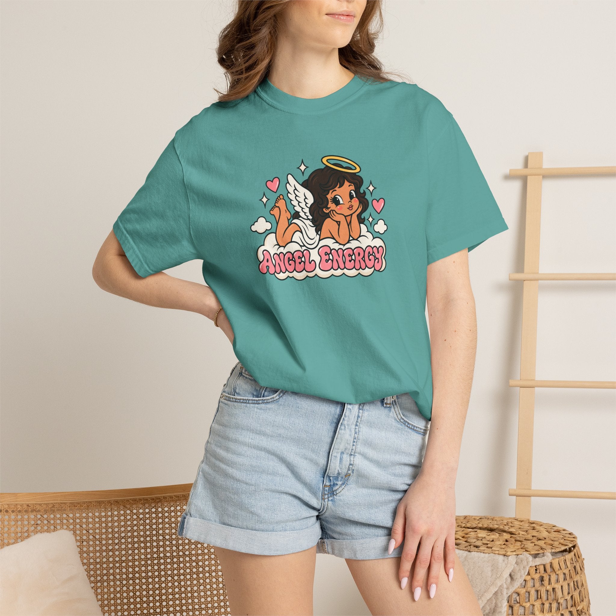 Angel Energy T-Shirt — Cute Retro Angel Graphic Tee