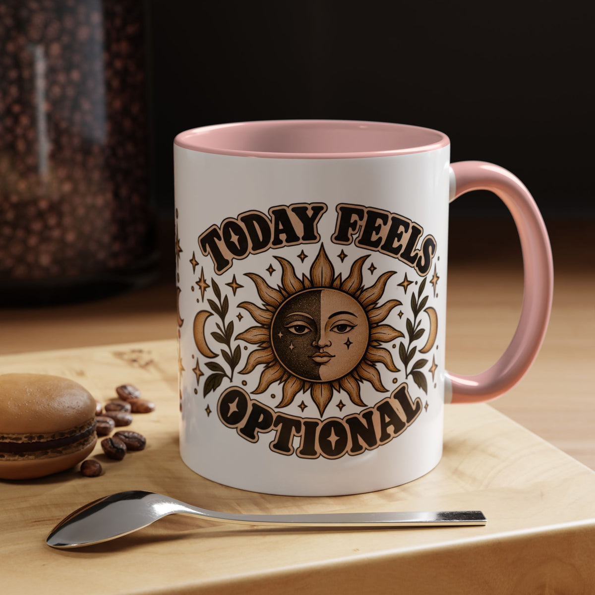 Today Feels Optional Mug — Vintage Sun & Moon Ceramic Coffee Mug