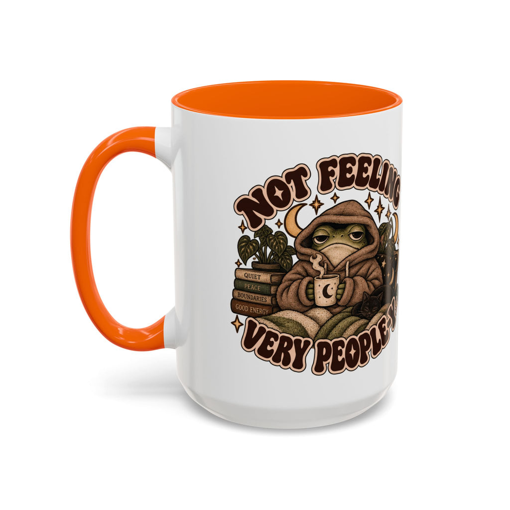Not Feeling Very Peopley Mug — Cozy Frog Introvert Ceramic Coffee Mug