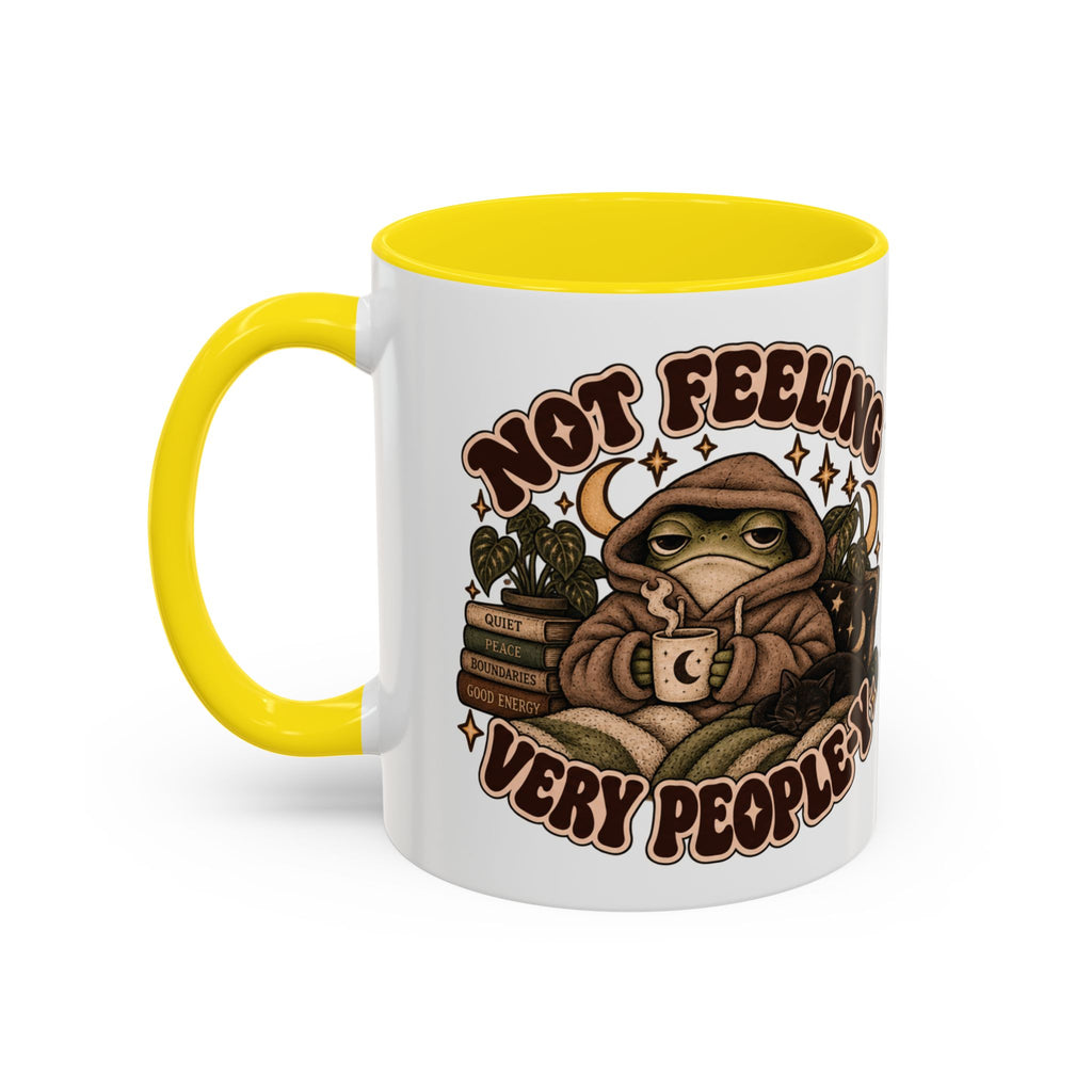 Not Feeling Very Peopley Mug — Cozy Frog Introvert Ceramic Coffee Mug