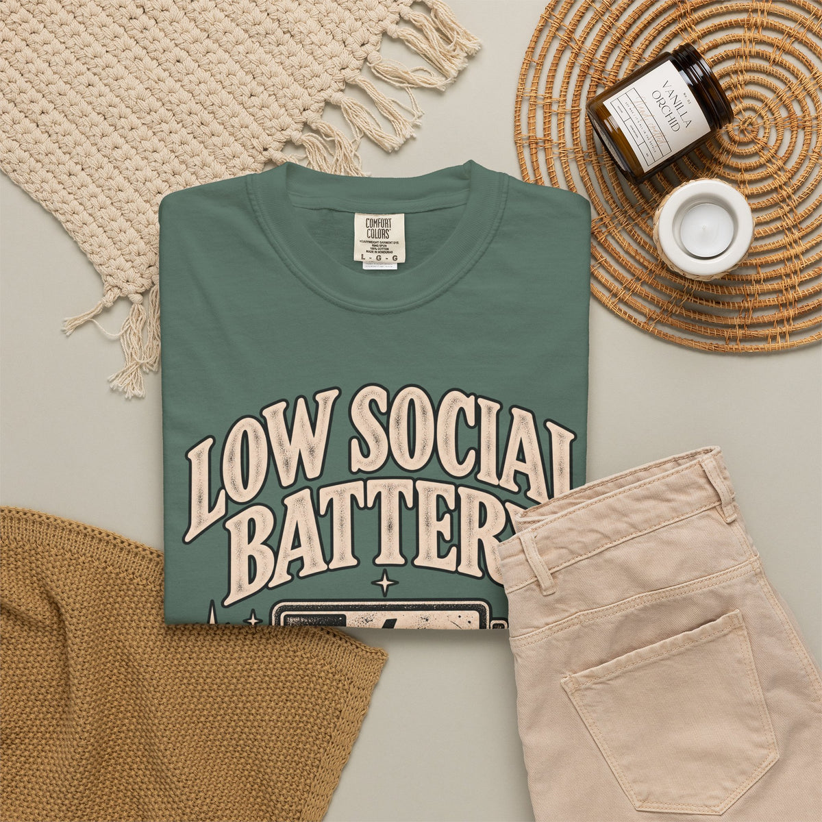 Low Social Battery Tee — Funny Introvert Graphic T-Shirt