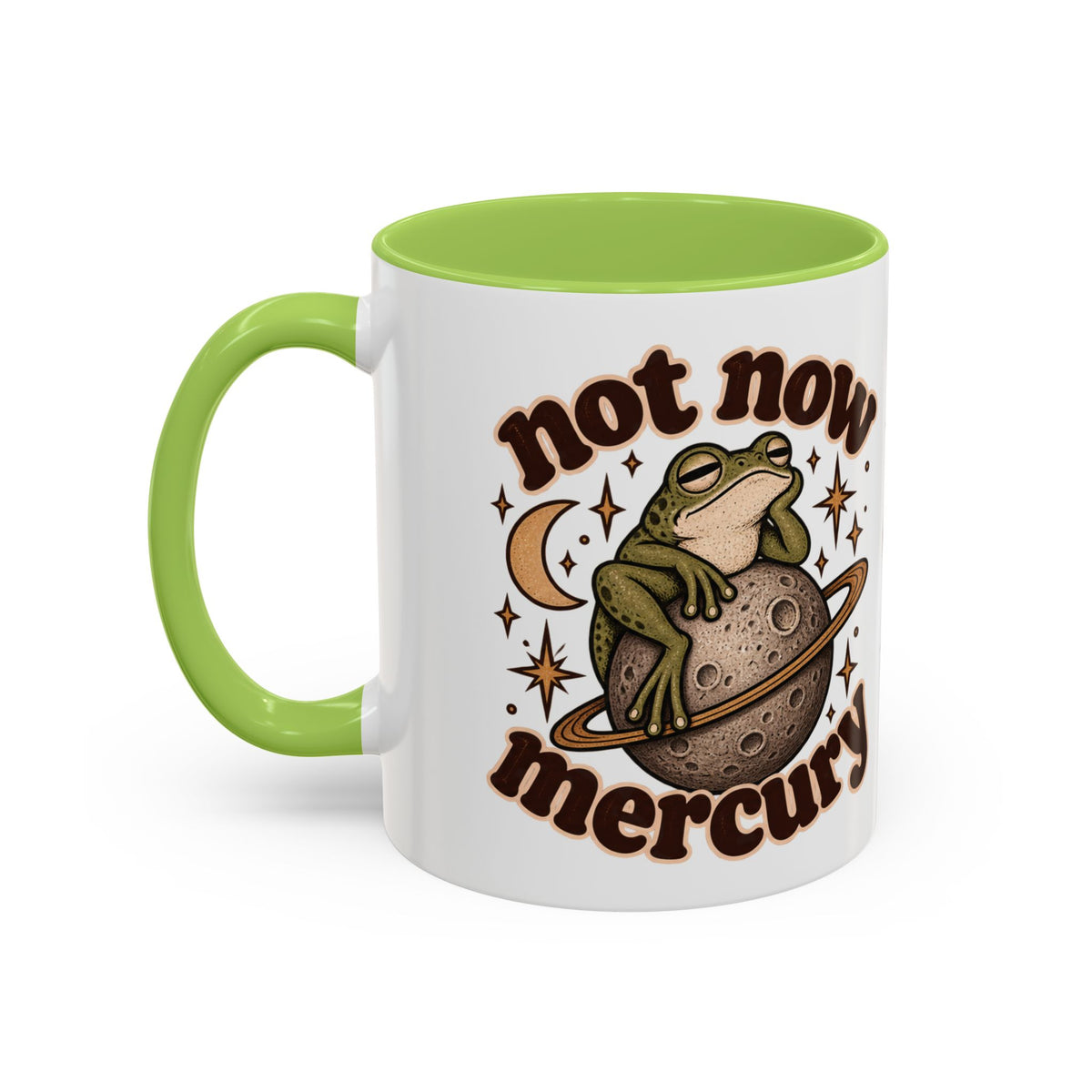 Not Now Mercury Mug — Retro Frog & Planet Ceramic Coffee Mug