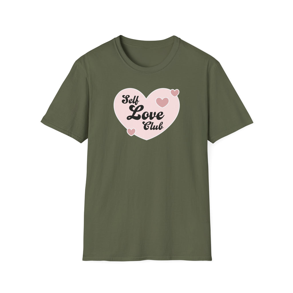 Self Love Club T-Shirt — Pink Heart Graphic Tee for Women & Teens