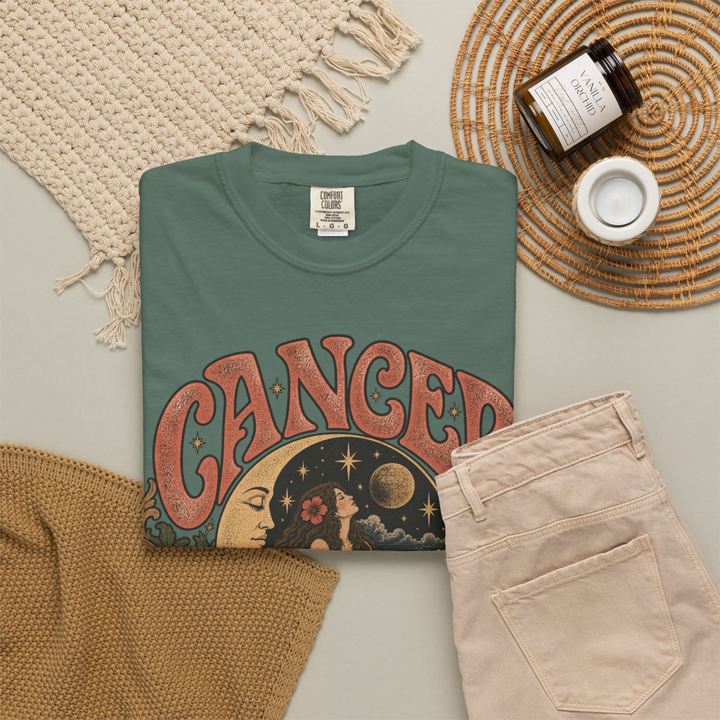 Cancer Zodiac T‑Shirt — Vintage Astrology Tee (Cancer Zodiac Sign)