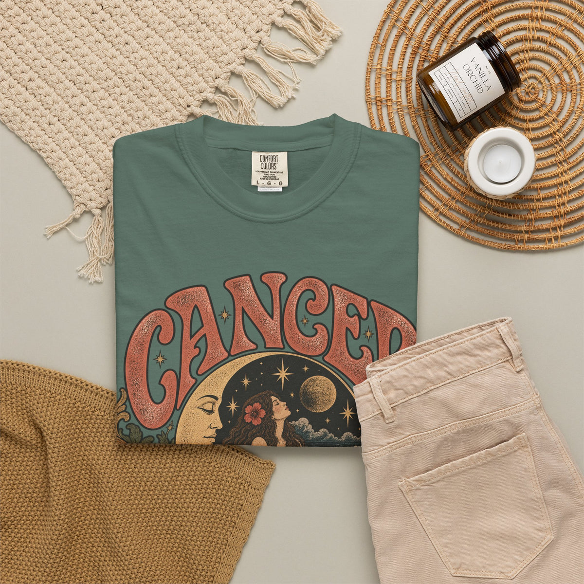 Cancer Zodiac T‑Shirt — Vintage Astrology Tee (Cancer Zodiac Sign)