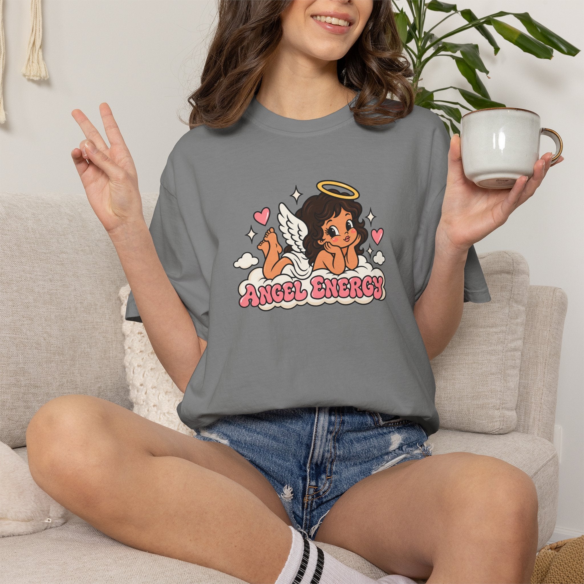 Angel Energy T-Shirt — Cute Retro Angel Graphic Tee