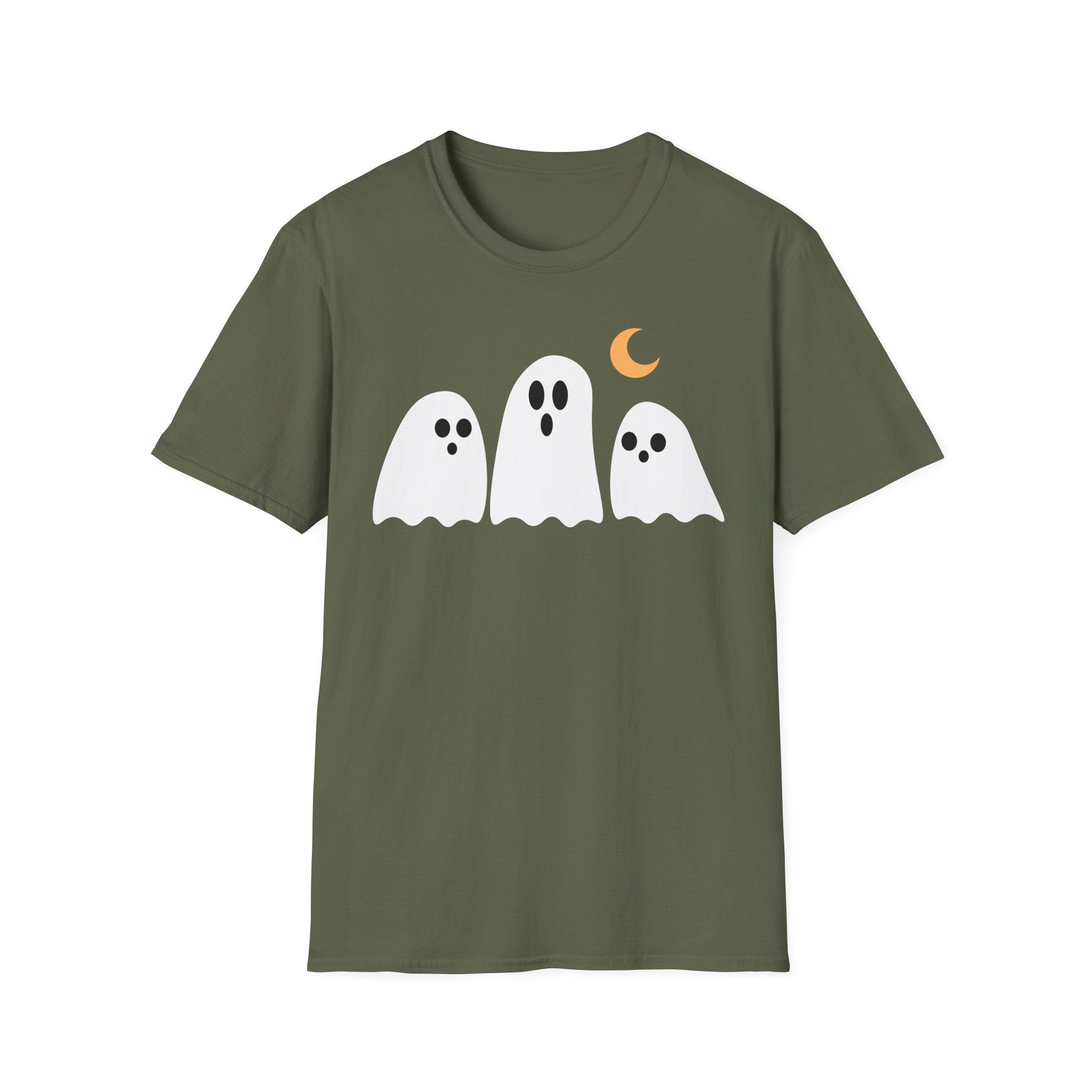 Cute Ghosts T-Shirt – Playful Halloween Moon Graphic Tee