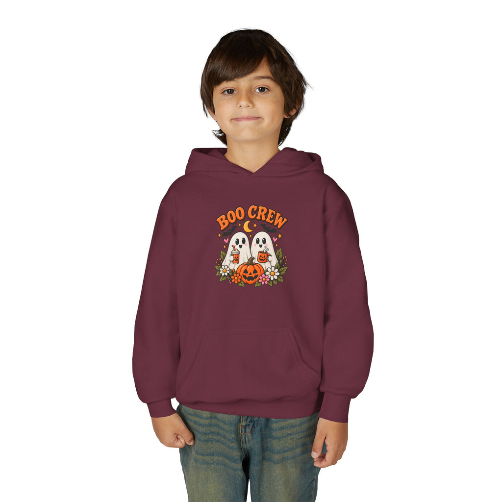 Youth 'Boo Crew' Halloween Hoodie — Cute Ghosts & Pumpkin Kids Sweatshirt