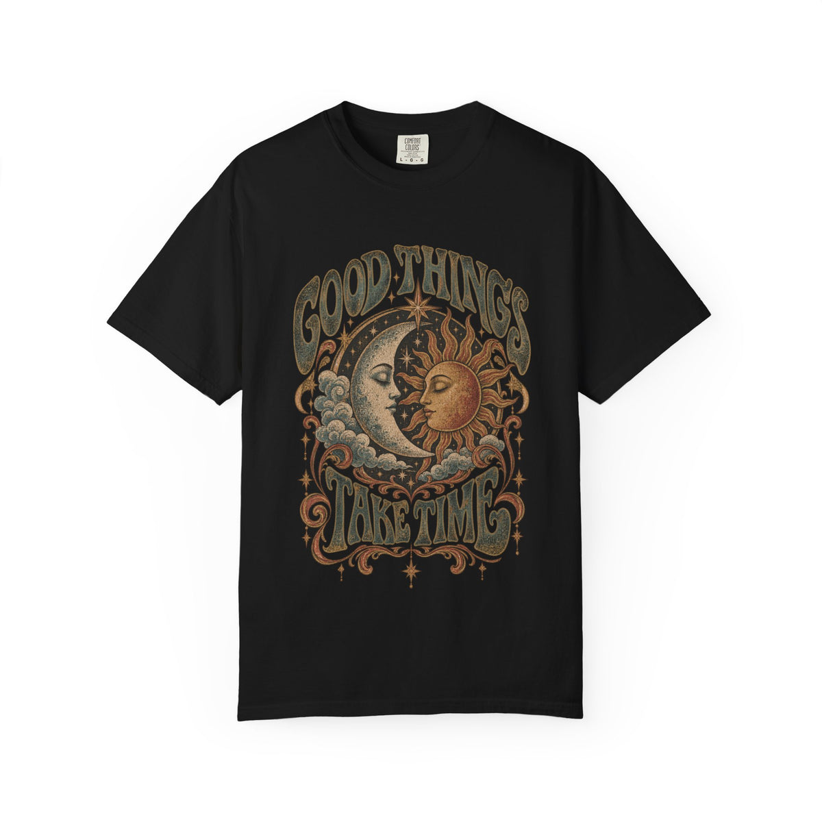 Good Things Take Time Tee — Vintage Sun & Moon Graphic T-Shirt