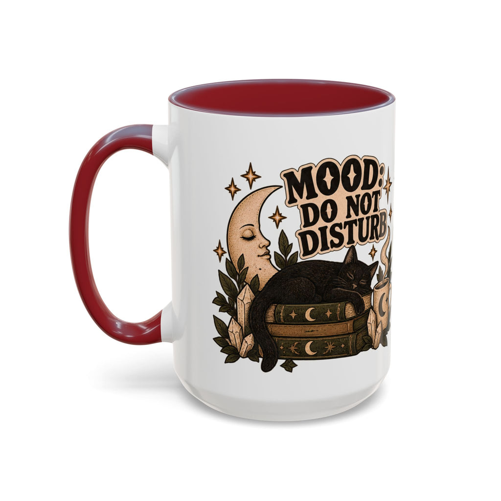 Mood: Do Not Disturb Mug — Sleepy Cat & Moon Ceramic Coffee Mug