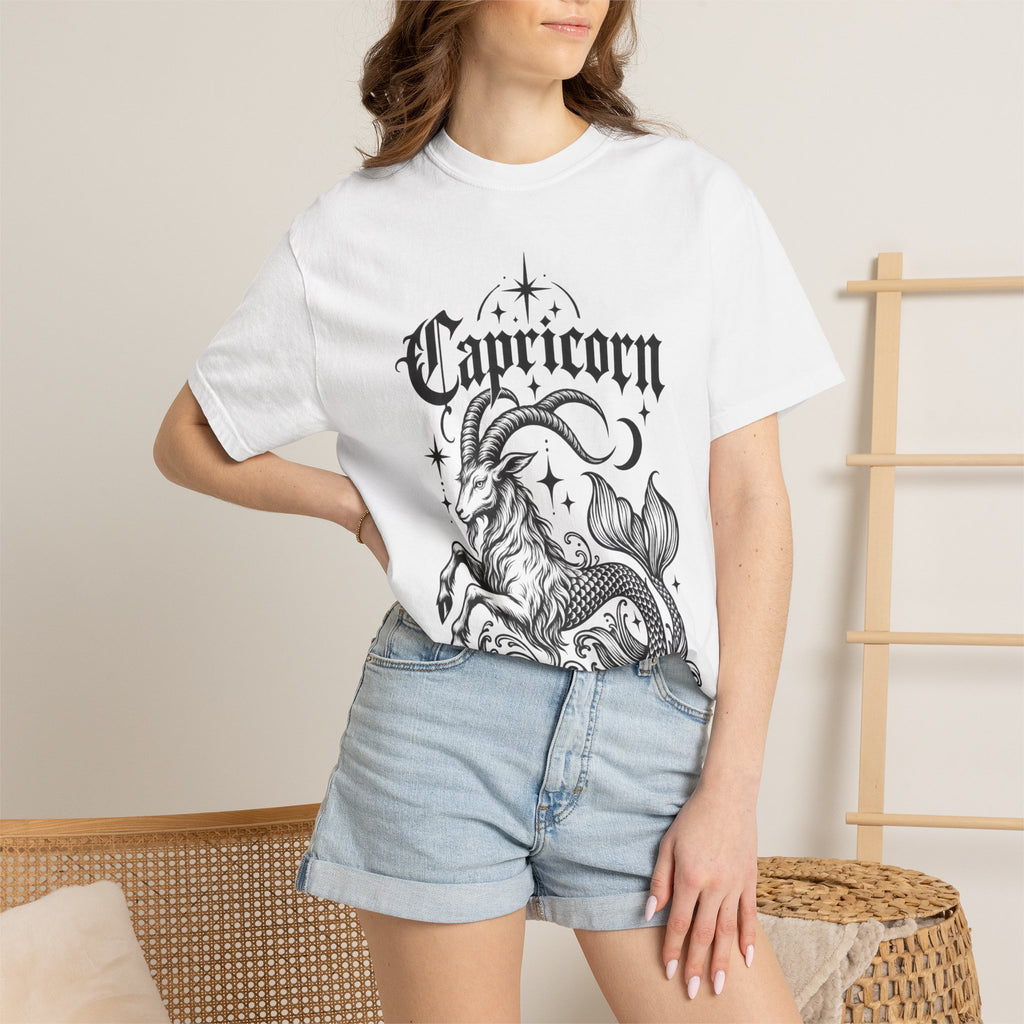 Capricorn Zodiac T-Shirt — Mystical Goat-Fish Astrology Tee