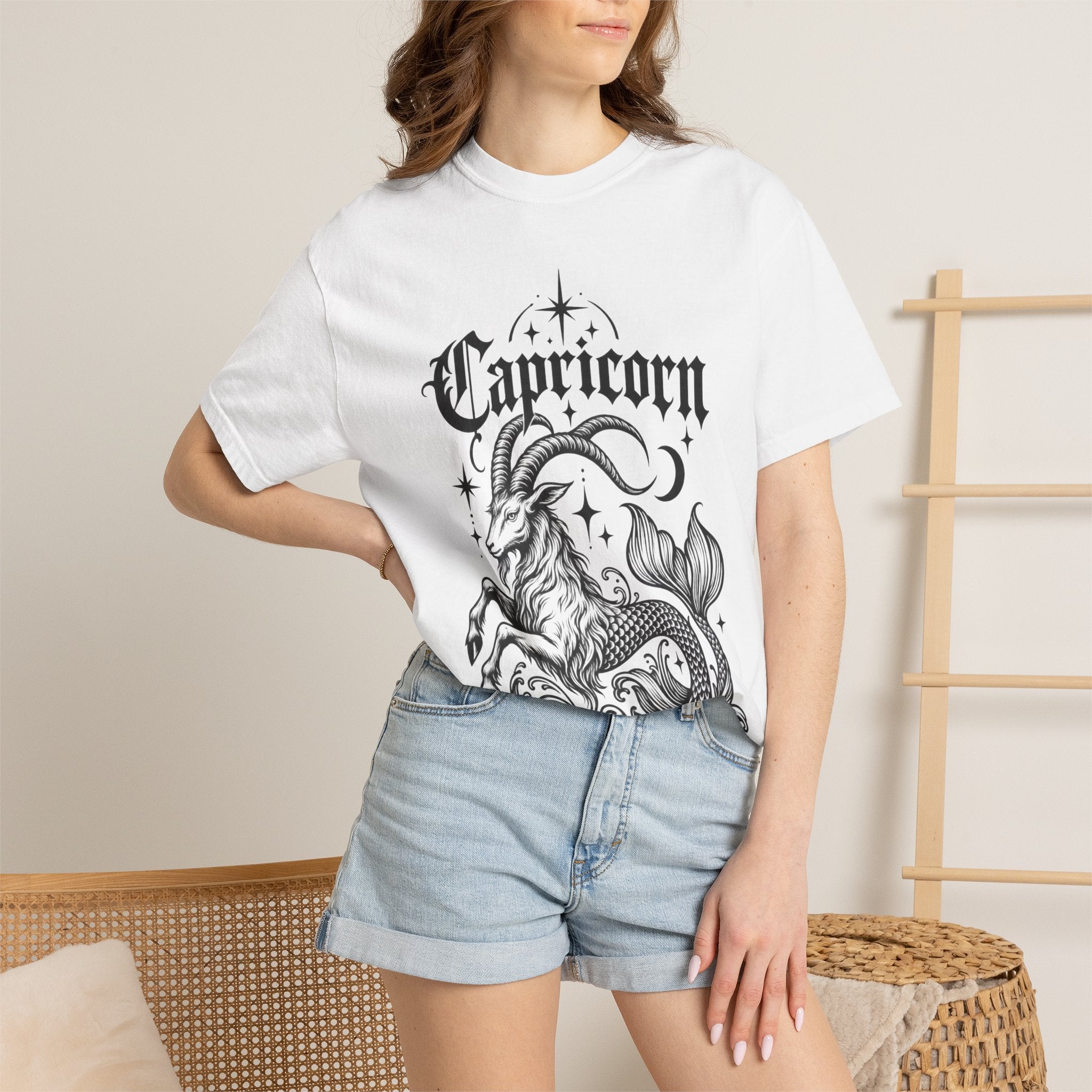 Capricorn Zodiac T-Shirt — Mystical Goat-Fish Astrology Tee