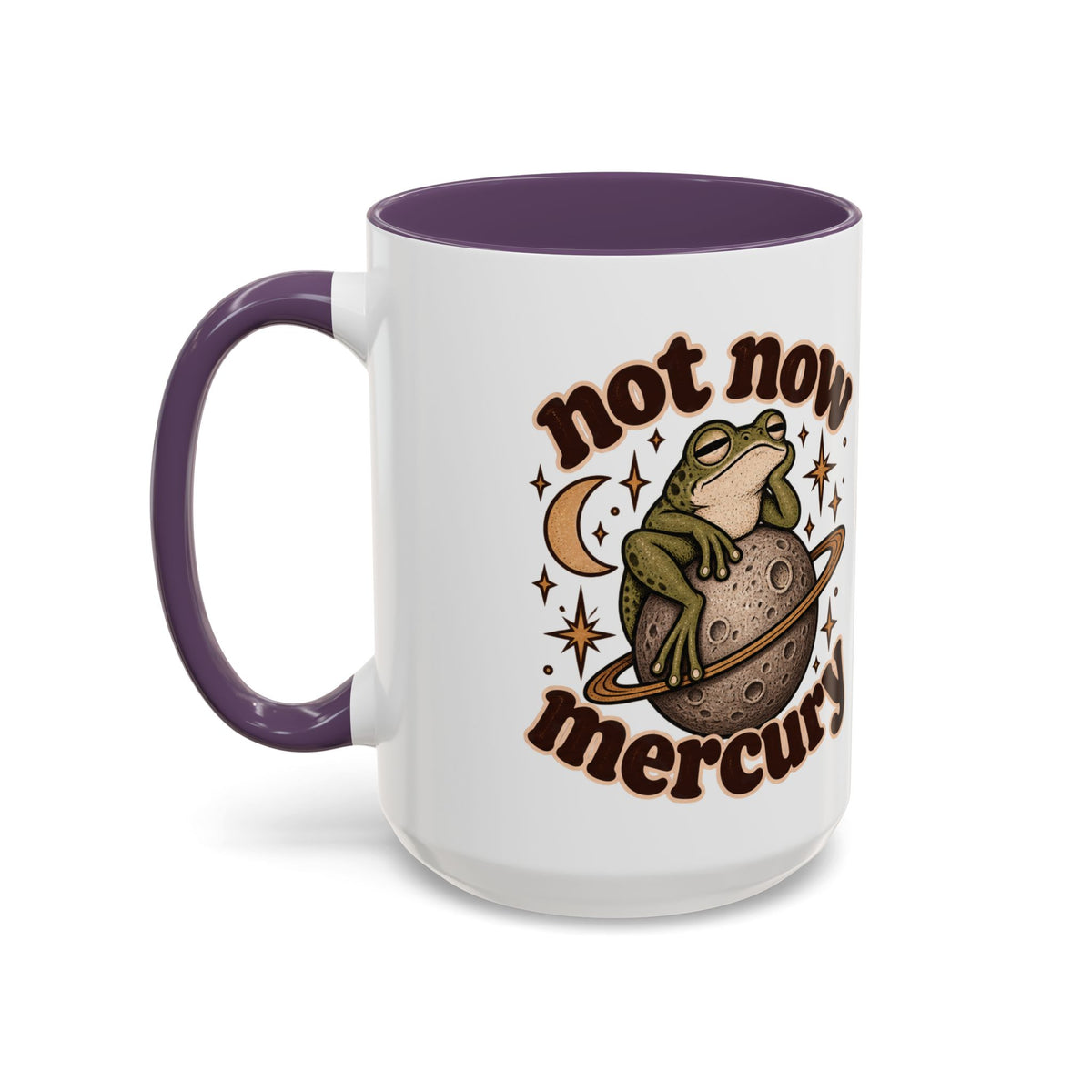Not Now Mercury Mug — Retro Frog & Planet Ceramic Coffee Mug