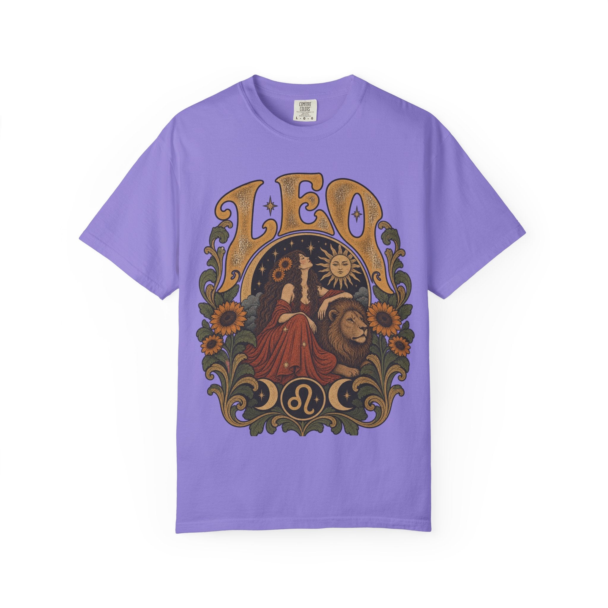 Leo Zodiac T-Shirt — Vintage Astrology Lion Graphic