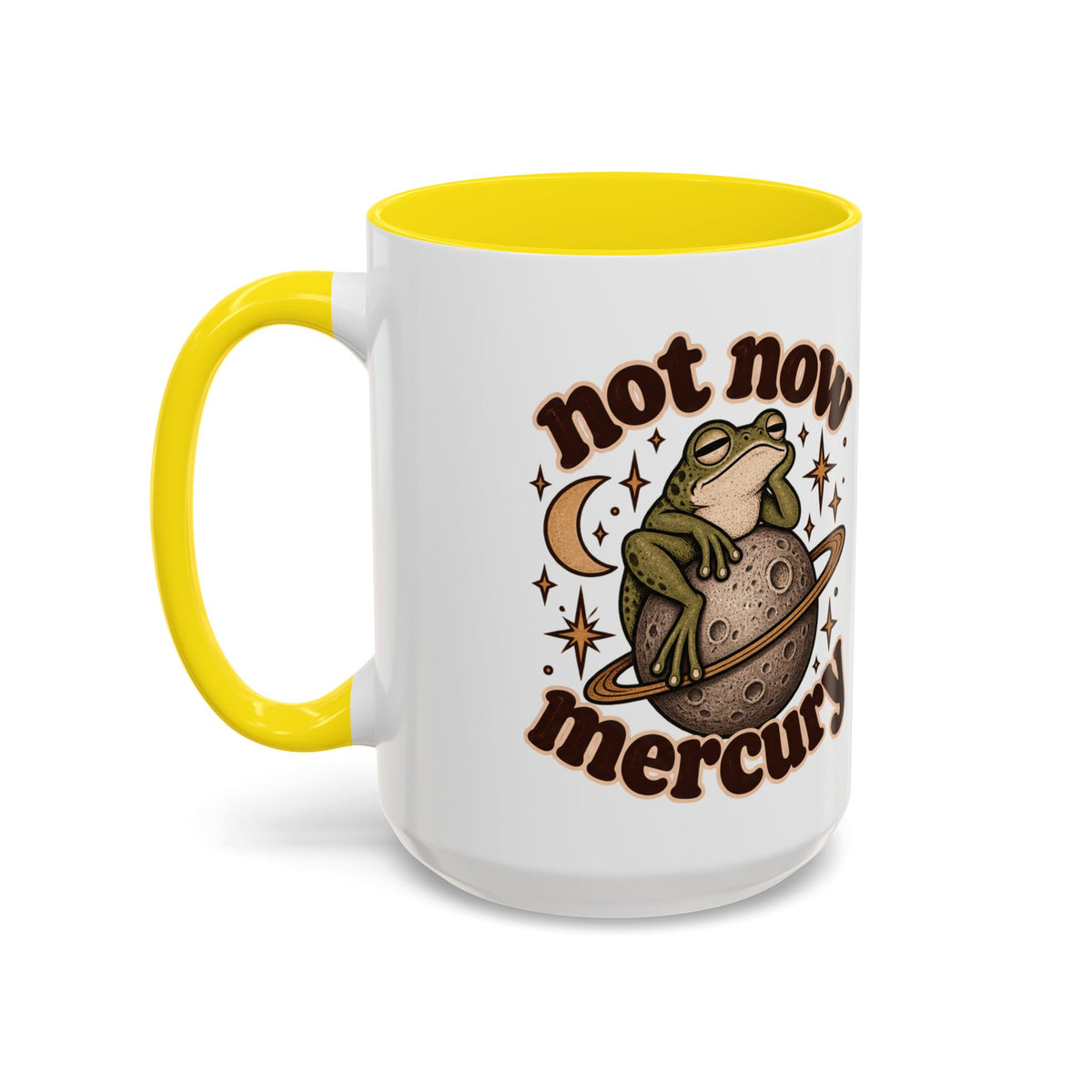 Not Now Mercury Mug — Retro Frog & Planet Ceramic Coffee Mug