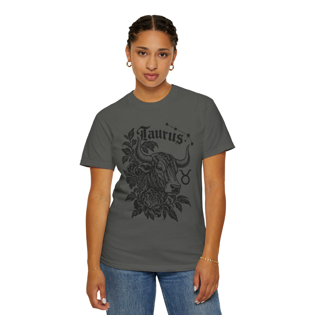 Taurus Zodiac T-Shirt — Floral Bull Astrology Tee