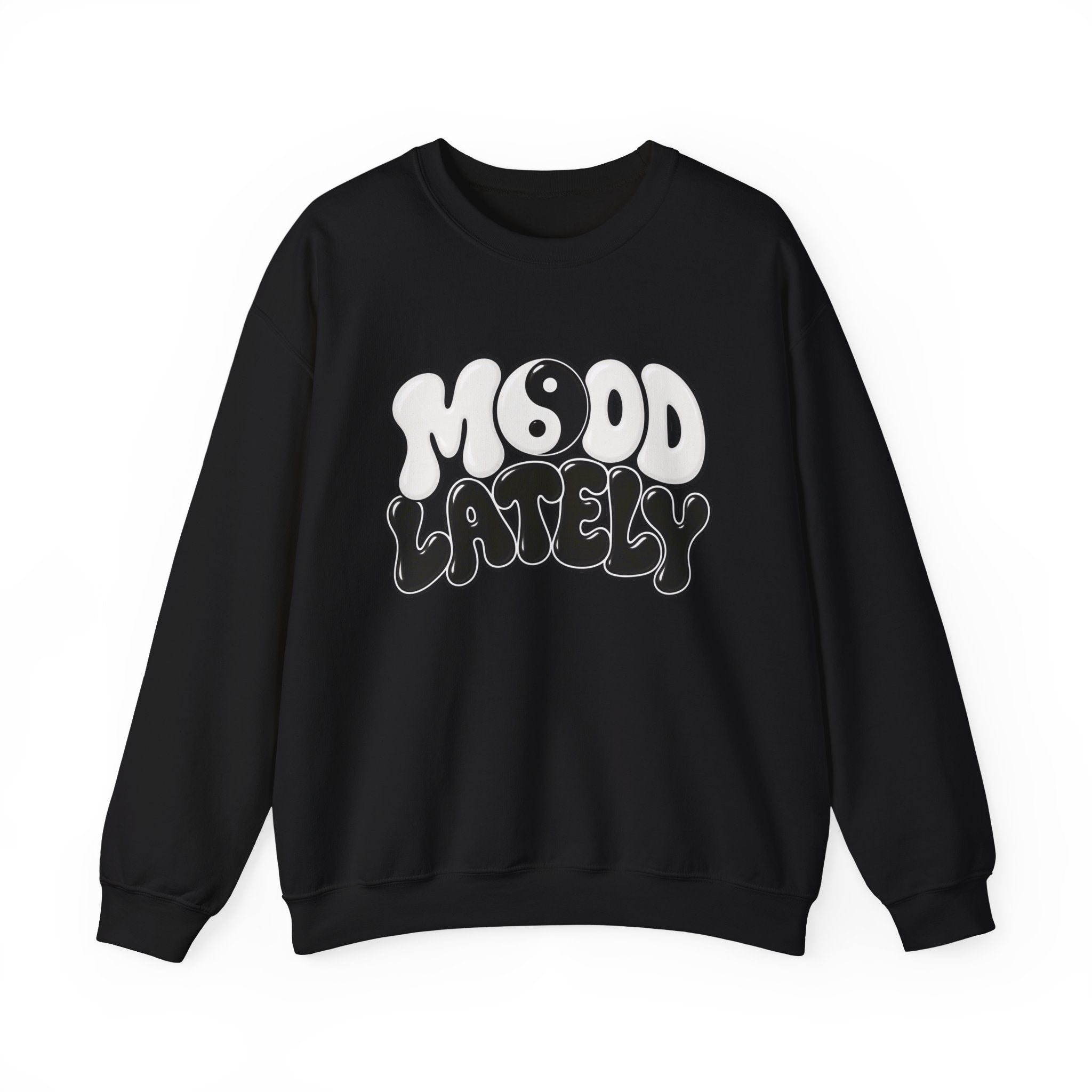 Crewneck Sweatshirt "Mood Lately" Retro Yin Yang Graphic
