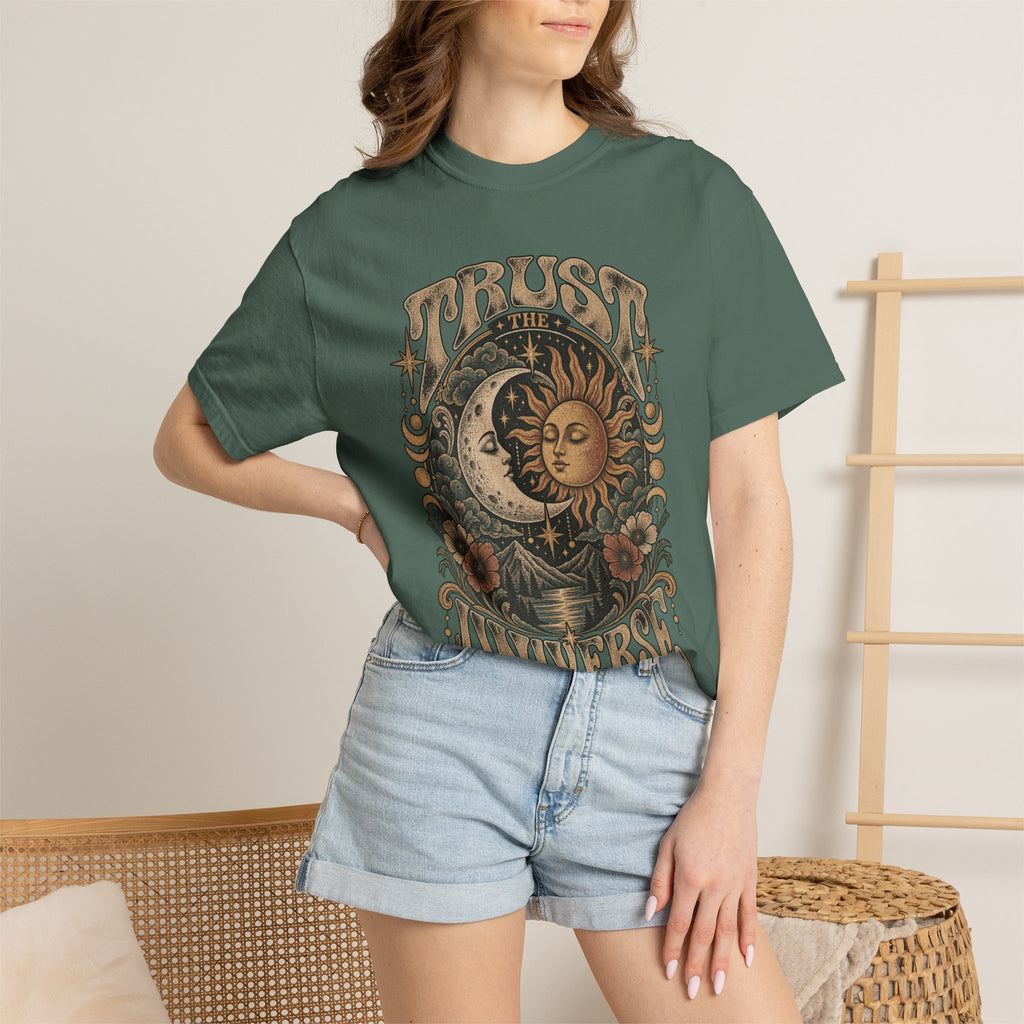 Trust the Universe T-Shirt — Vintage Sun & Moon Graphic