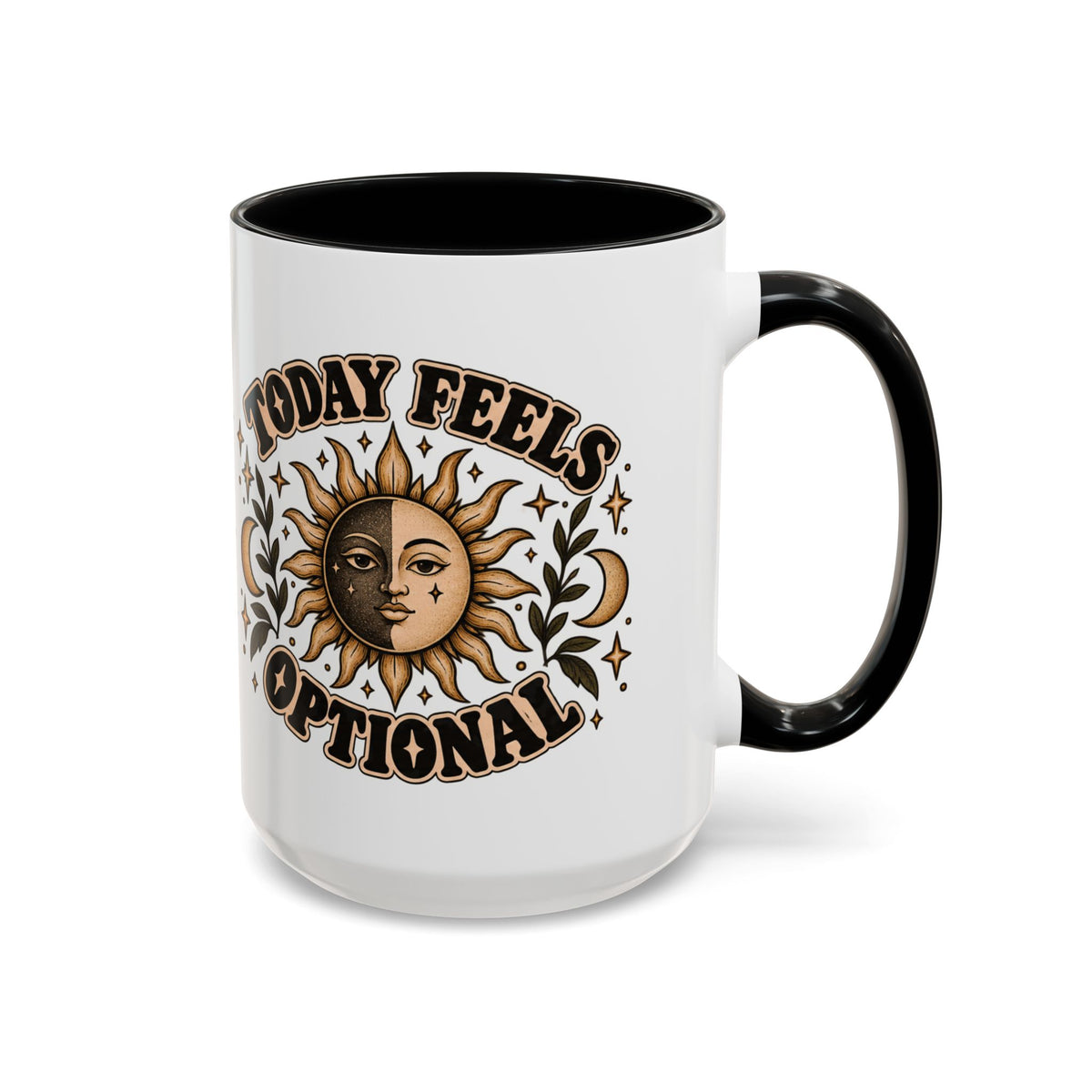 Today Feels Optional Mug — Vintage Sun & Moon Ceramic Coffee Mug