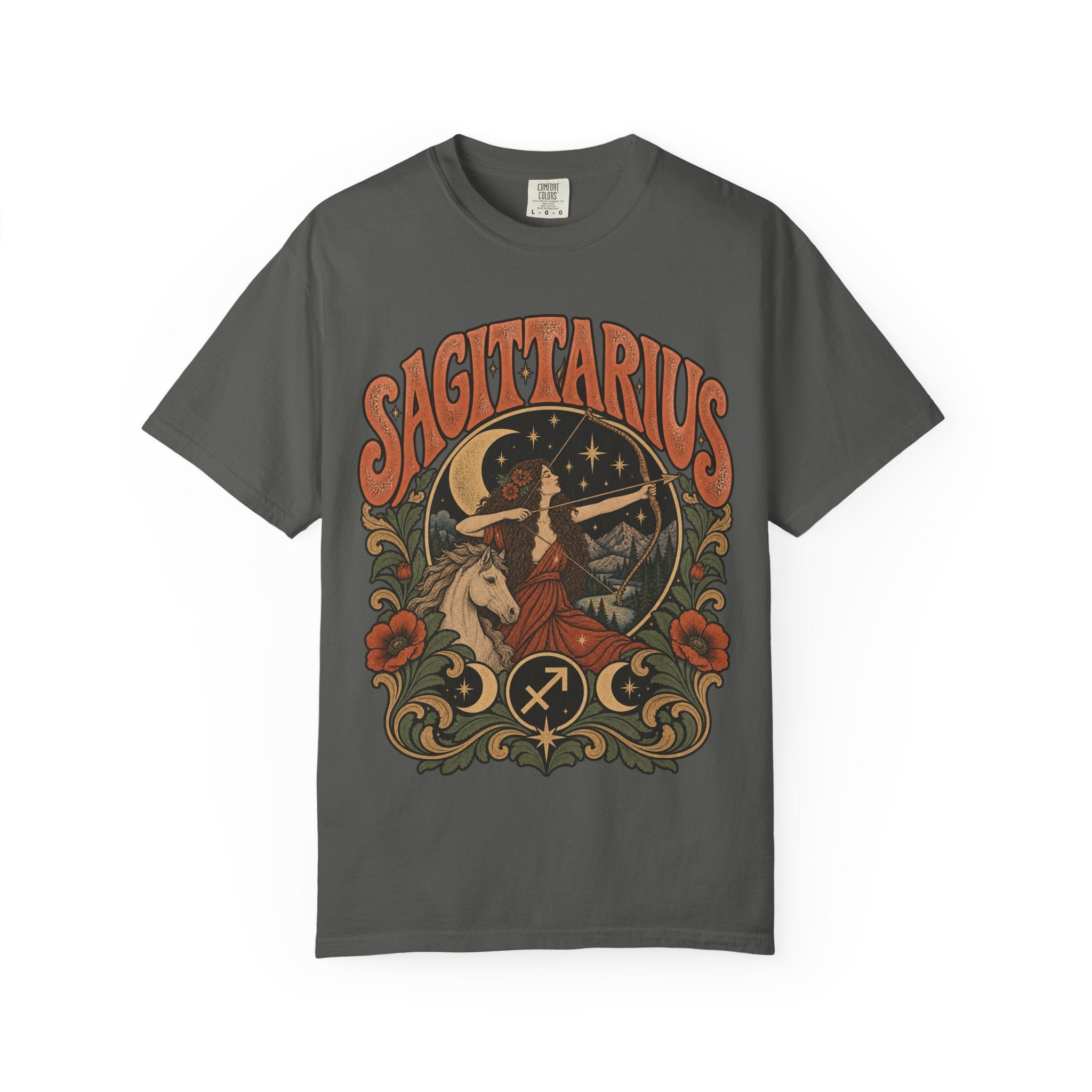Sagittarius Zodiac T-Shirt — Retro Astrology Archer Design