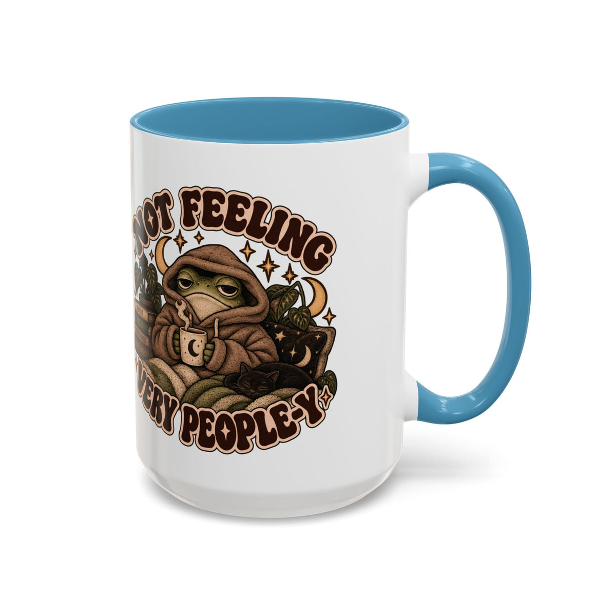 Not Feeling Very Peopley Mug — Cozy Frog Introvert Ceramic Coffee Mug