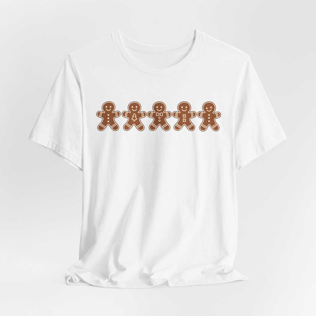 Gingerbread Friends T-Shirt — Cute Row of Gingerbread Men Holiday Tee