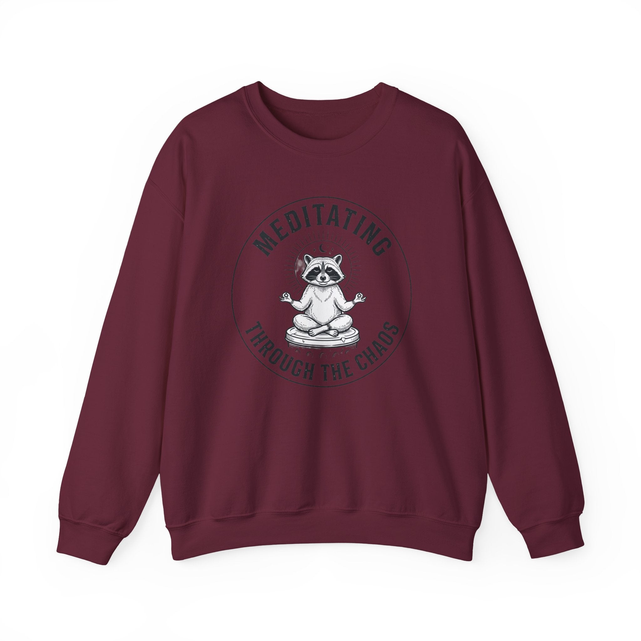 Meditating Raccoon Sweatshirt | Feral Raccoon Aesthetic, Celestial Wilderness