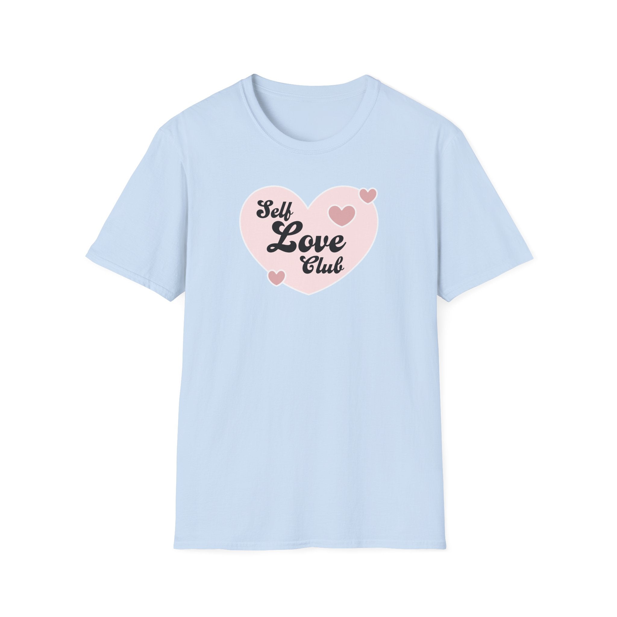 Self Love Club T-Shirt — Pink Heart Graphic Tee for Women & Teens