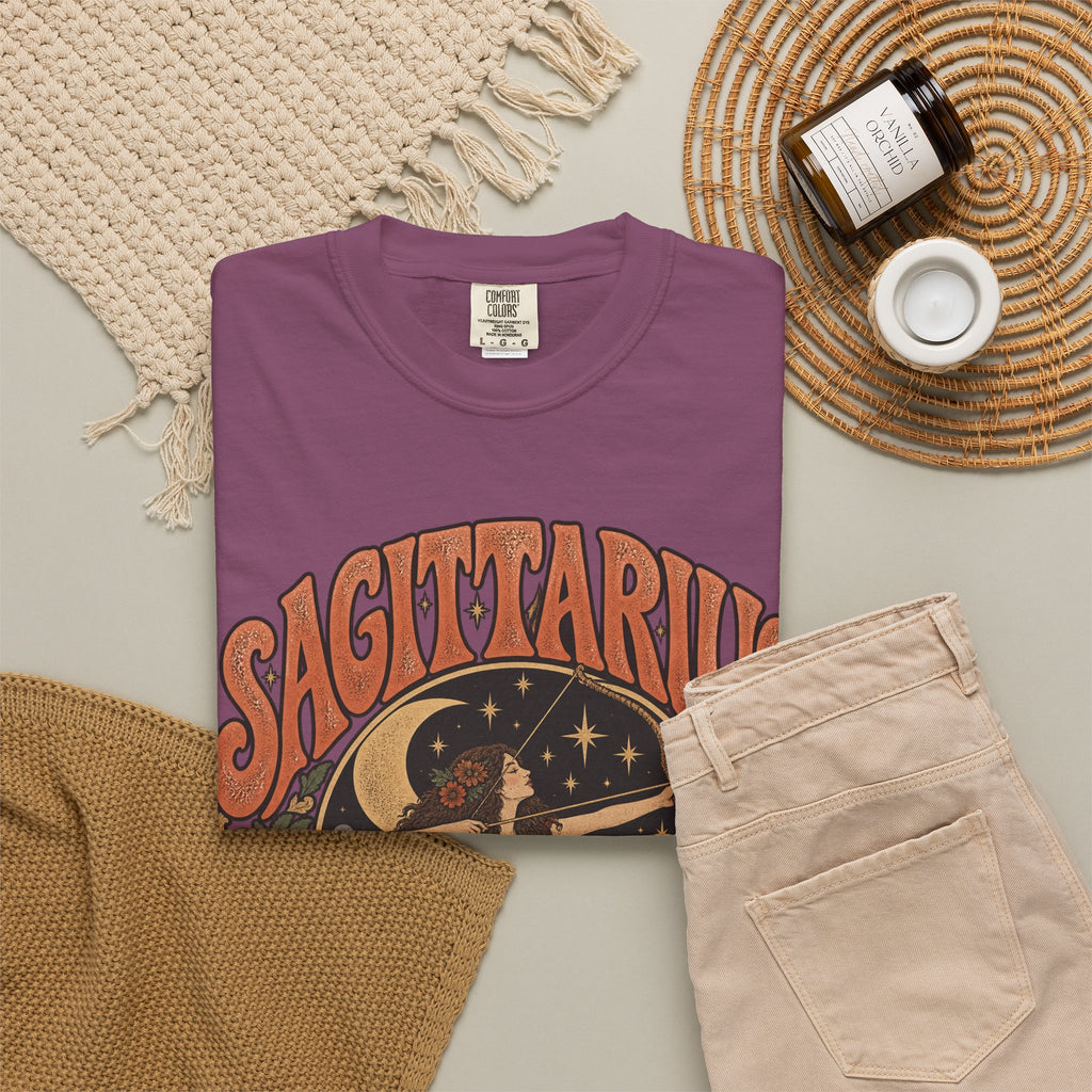 Sagittarius Zodiac T-Shirt — Retro Astrology Archer Design