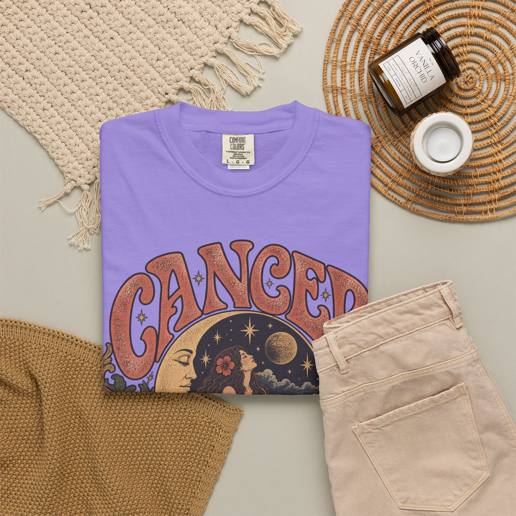 Cancer Zodiac T‑Shirt — Vintage Astrology Tee (Cancer Zodiac Sign)