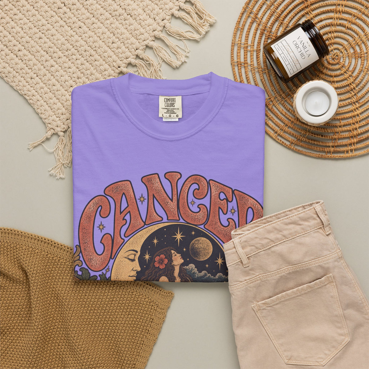 Cancer Zodiac T‑Shirt — Vintage Astrology Tee (Cancer Zodiac Sign)