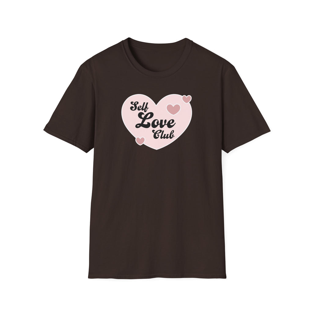 Self Love Club T-Shirt — Pink Heart Graphic Tee for Women & Teens