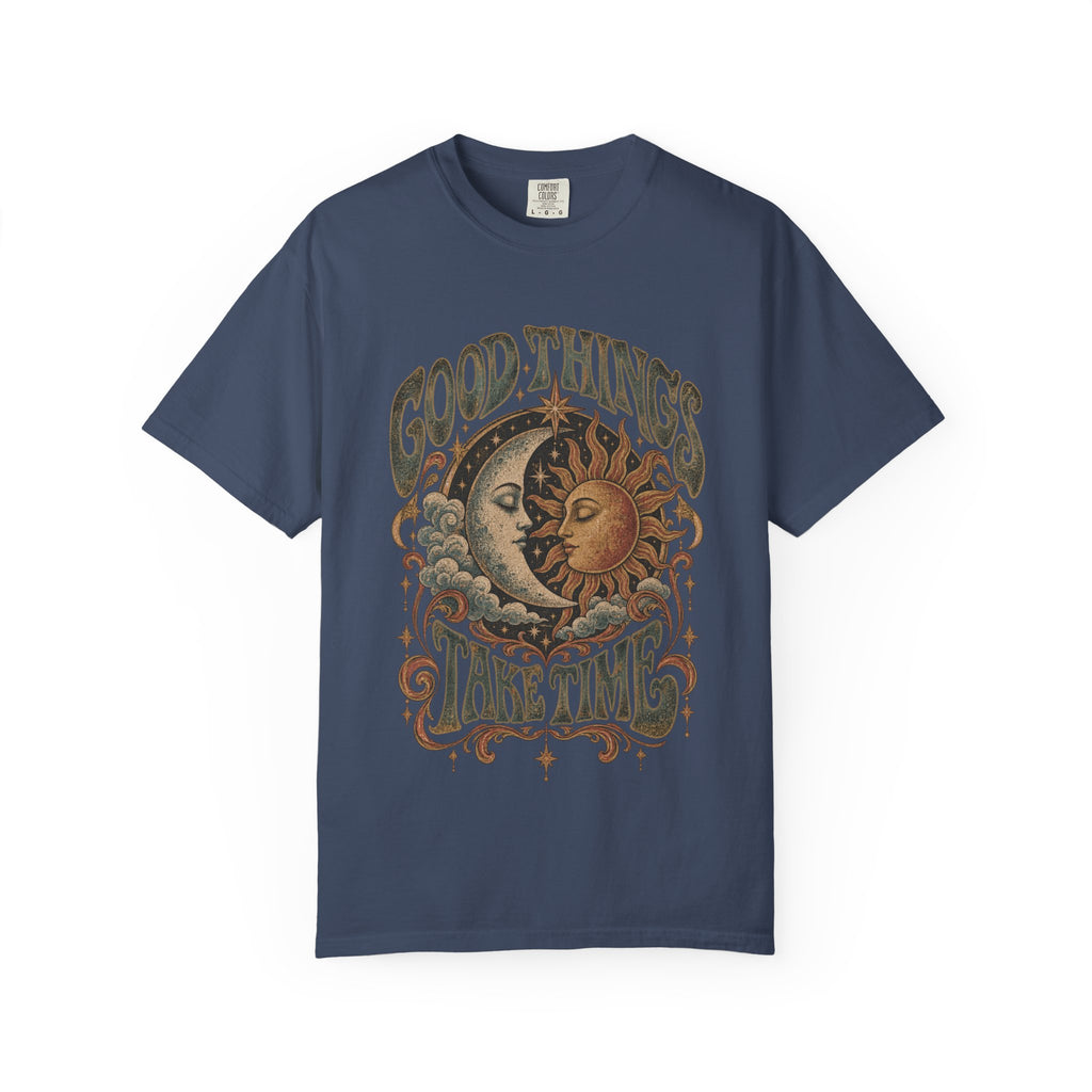 Good Things Take Time Tee — Vintage Sun & Moon Graphic T-Shirt