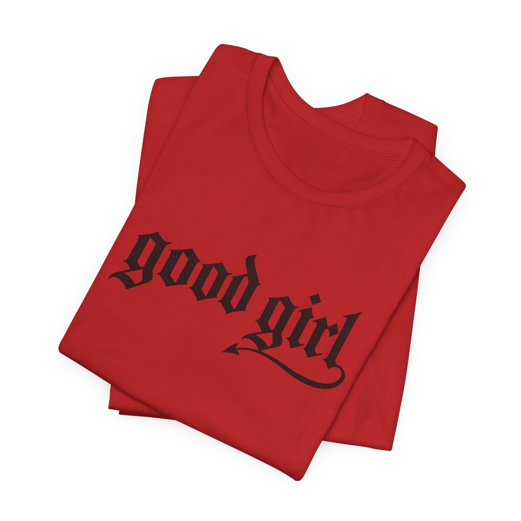 Good Girl Graphic Tee — Vintage Script White T-Shirt
