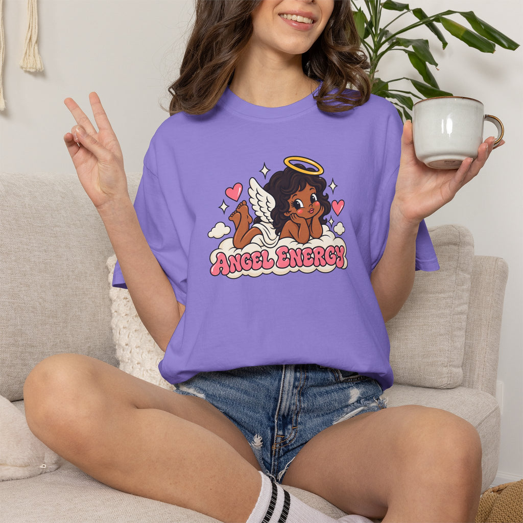 Angel Energy T-Shirt — Cute Retro Angel Graphic Tee