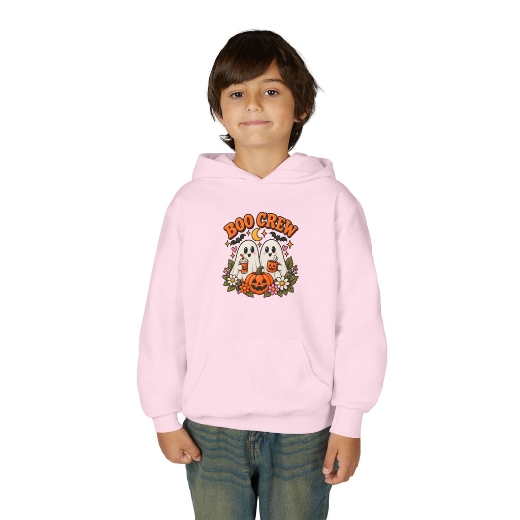 Youth 'Boo Crew' Halloween Hoodie — Cute Ghosts & Pumpkin Kids Sweatshirt