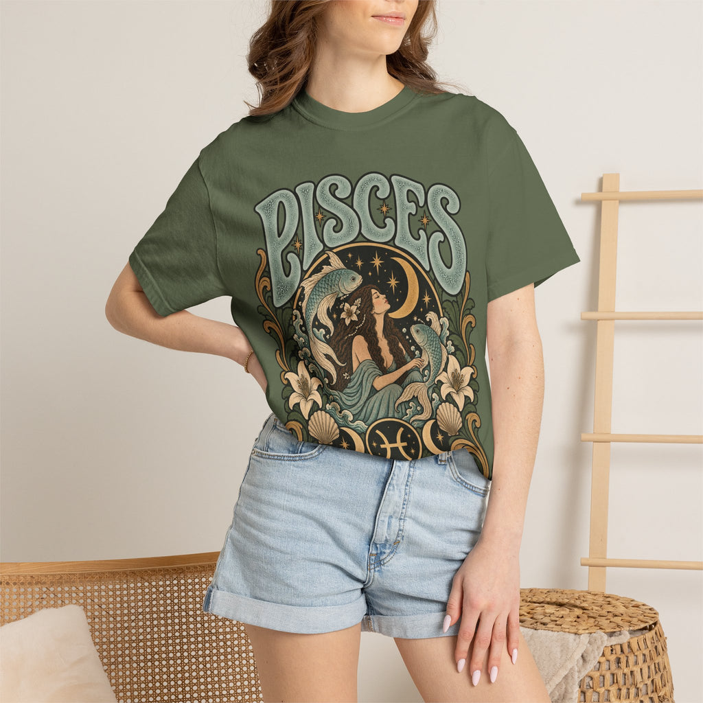 Pisces Zodiac T-Shirt — Retro Astrological Artwork