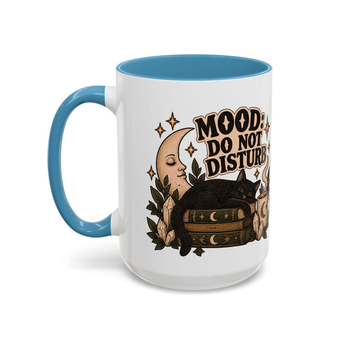 Mood: Do Not Disturb Mug — Sleepy Cat & Moon Ceramic Coffee Mug