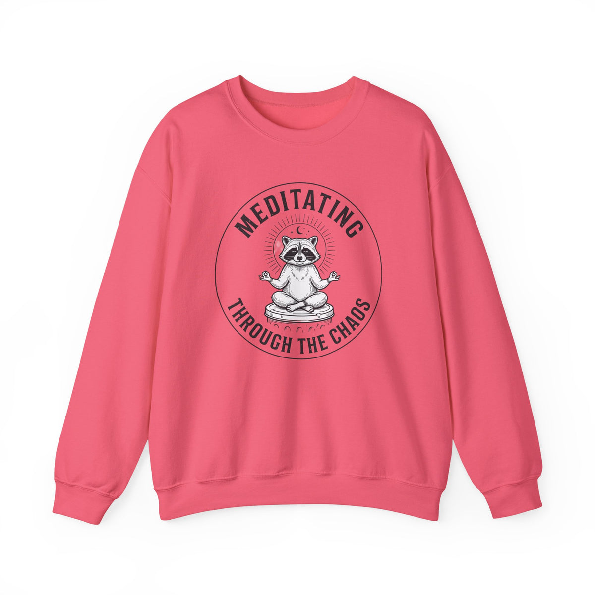 Meditating Raccoon Sweatshirt | Feral Raccoon Aesthetic, Celestial Wilderness