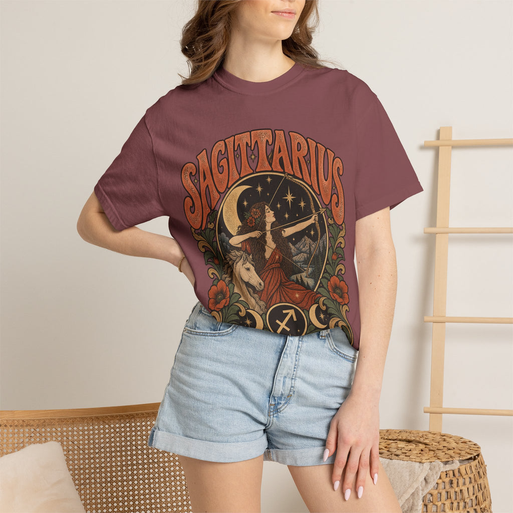 Sagittarius Zodiac T-Shirt — Retro Astrology Archer Design