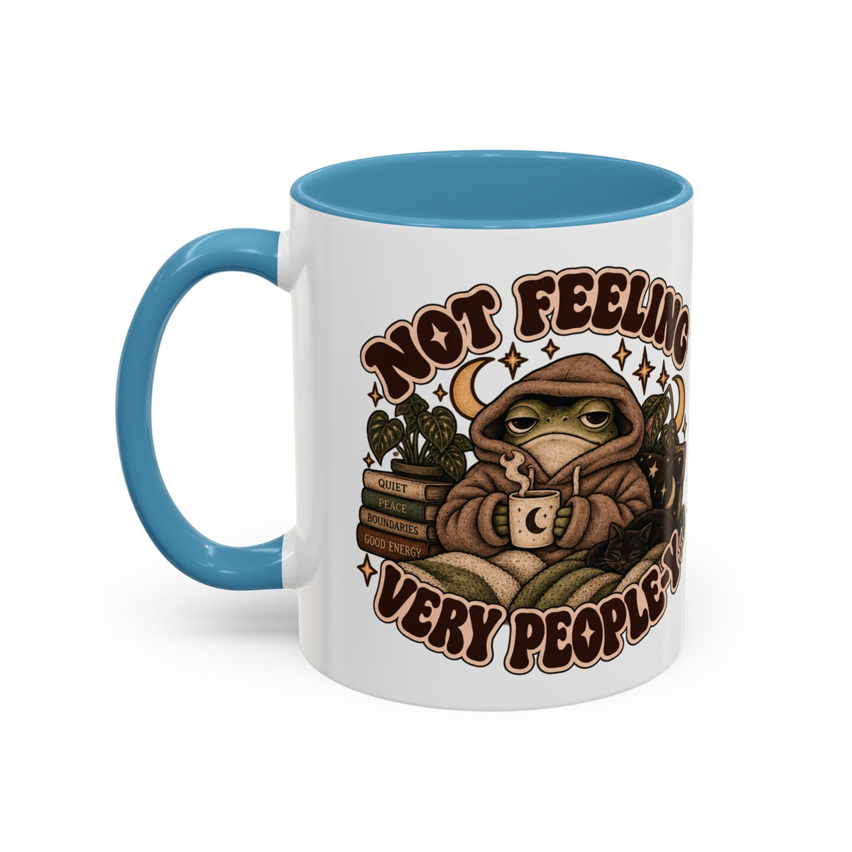 Not Feeling Very Peopley Mug — Cozy Frog Introvert Ceramic Coffee Mug