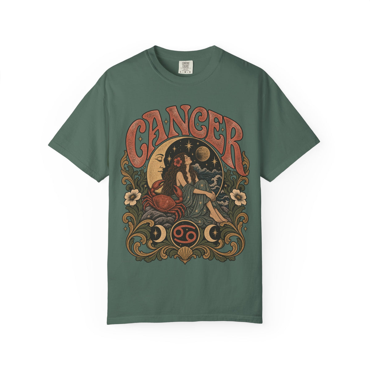 Cancer Zodiac T‑Shirt — Vintage Astrology Tee (Cancer Zodiac Sign)