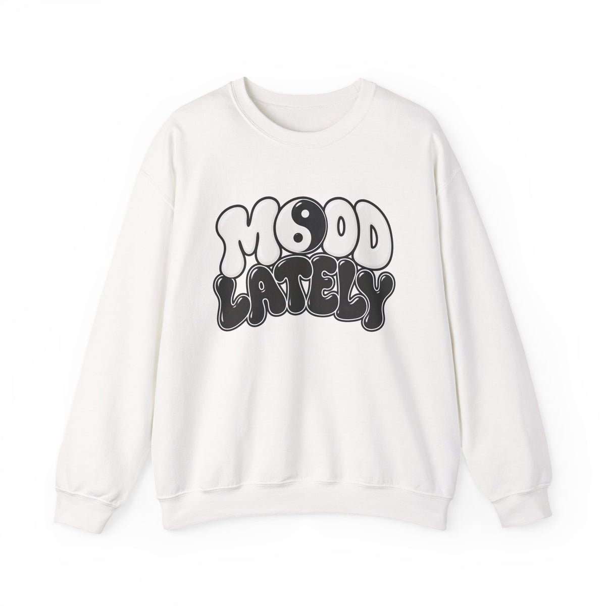 Crewneck Sweatshirt "Mood Lately" Retro Yin Yang Graphic
