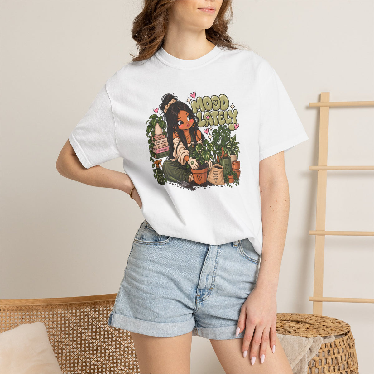Plant Lady T-Shirt — 'Plant Baby' Cute Girl with Houseplants Graphic Tee