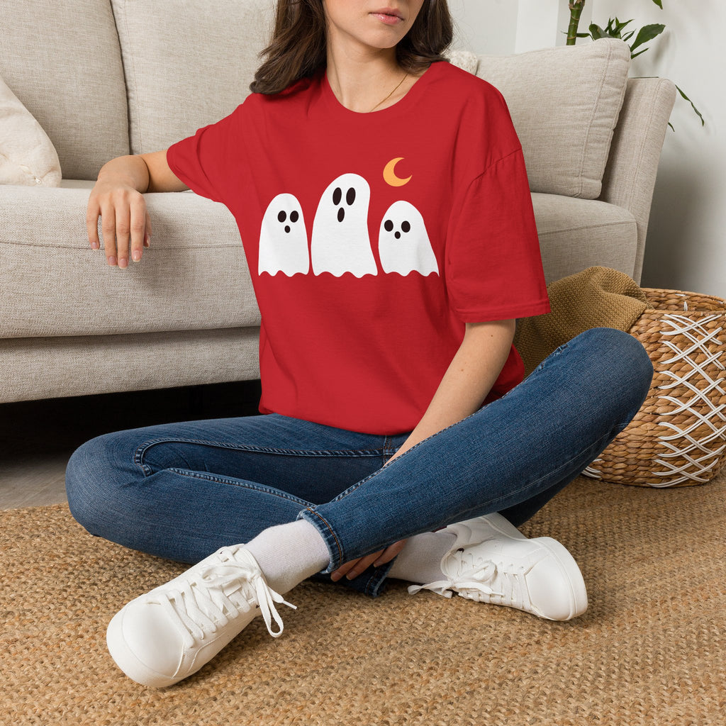 Cute Ghosts T-Shirt – Playful Halloween Moon Graphic Tee